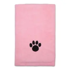 Dii Pink Embroidered Paw Pet Towel