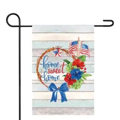 Northlight Home Sweet Home Wreath Patriotic Outdoor Garden Flag 18" x 12.5"