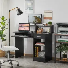 Yaheetech Home Office Wood Computer Desk with Storage Drawers