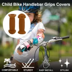 Unique Bargains Child Bike Handlebar Grips Covers 3.94" Brown 1 Pair