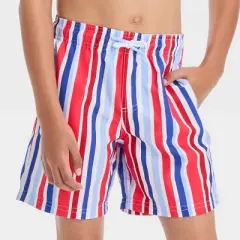 Boys' Multi Striped Swim Shorts - Cat & Jack&trade; Blue
