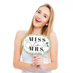 Big Dot of Happiness Funny Boho Botanical Bride - Greenery Bridal Shower and Wedding Party Photo Booth Props Kit - 10 Piece