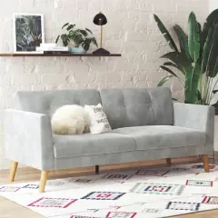 Gloria Upholstered 3 Seater Velvet Sofa - CosmoLiving by Cosmopolitan
