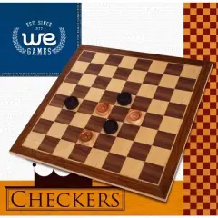 WE Games Old School Wooden Checkers Set -12 in.