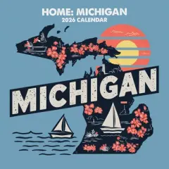 TF Publishing 13.5"x14.5" 2026 Home Michigan Wall Calendar