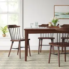 Delway Curved Back Mixed Material Dining Chair Walnut - Threshold&trade;