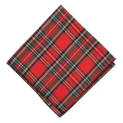 The Worthy Dog Red Black Multicolored Plaid Classic Square Tie-On Bandana