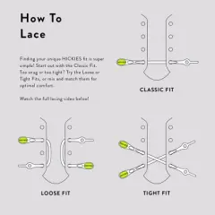 HICKIES 1.0 Original One Size Fits All Elastic No-Tie Shoelaces.