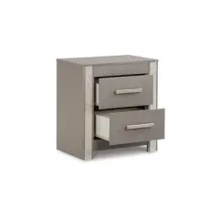 Signature Design by Ashley Contemporary Surancha 2 Drawer Nightstand, Gray
