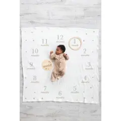 Pearhead Baby Milestone Blanket and Photo Prop Set - 2pk