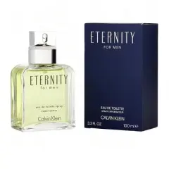 Eternity By Calvin Klein Men Jasmine, Basil, Orange Blossom, Lily, Sandalwood Edt Spray 3.4 Oz (New Packaging)
