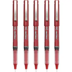 Pilot Precise V5 Rollerball Pens Extra Fine Point Red Ink 5 Pack (26012) 379739