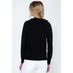 JENNIE LIU Women's 100% Pure Cashmere Long Sleeve Zip Hoodie Cardigan Sweater