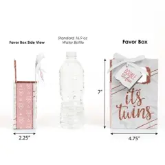 Big Dot of Happiness It's Twin Girls - Pink and Rose Gold Twins Baby Shower Favor Boxes - Set of 12