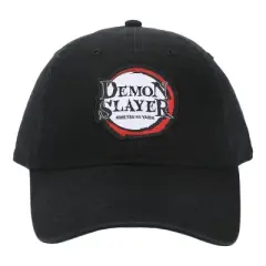 Demon Slayer Embroidered Season 1 Logo Black Adjustable Baseball Hat