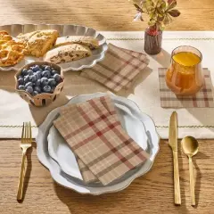 16ct Fall Plaid Paper Guest Towels Burgundy/Brown - Hearth & Hand&trade; with Magnolia