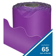Carson Dellosa Education 65' Purple Rolled Scalloped Bulletin Board Borders (1 roll)
