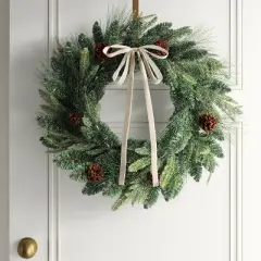 4ct Christmas Fabric Bows Ivory Faux Velvet - Wondershop&trade;