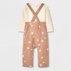 Grayson Collective Baby Long Sleeve Ribbed Bodysuit & Bottom Set - Cream