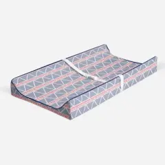 Bacati - Emma Coral/Navy Large Triangles Quilted Muslin Changing Pad Cover