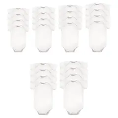 Luvable Friends Cotton Bodysuits 24pk, White, 0-24 Months
