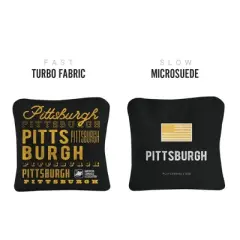 Gameday Pittsburgh Football Synergy Pro Black Cornhole Bags (Set of 4)