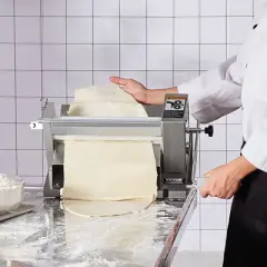 VEVOR Manual Dough Sheeter Machine, Puff Pastry Sheeter and Fondant Roller, Removable Handle, Panel, Roller for Easy Cleaning