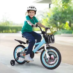 Costway 12"/14"/18" Kid's Bike for 4-8 with Height-Adjustable Handlebar & Saddle Handbrake Blue/Green/Red/Purple