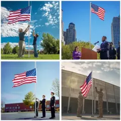 Yescom Bravery 30ft 13 Gauge Sectional Flag Pole Kit Aluminum for Outside House