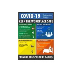 National Marker Poster "COVID-19 Keep the Workplace Safe " 24" x 18" Multicolor (PST149)