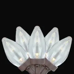 Northlight 25 Warm White LED C7 Christmas Lights - 16 ft Brown Wire