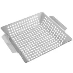 Kaluns Grill Basket, Heavy Duty Stainless Steel  Grilling Basket for Vegetables and Meat