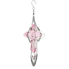 Dicksons WS-4 Cut Out Cross Shaped Pink and White 15 x 8 Stainless Steel Iridescent Outdoor Porch Deck Balcony Wind Spinner with Hanger