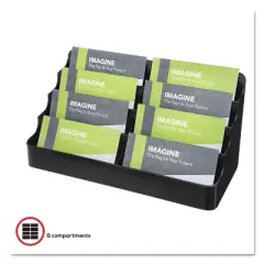 Deflecto Recycled Business Card Holder Holds 400 2 x 3 1/2 Cards Eight-Pocket Black 90804