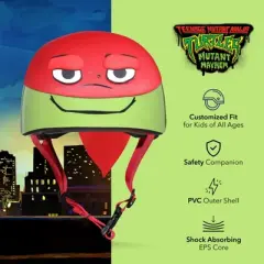 Teenage Mutant Ninja Raphael Helmet for Kids Adjustable Fit Ages 3+