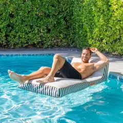 Big Joe Lux Premium Inflatable Pool Float, Premier Mesh, Durable UV Protected Polyester Blend