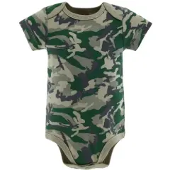 The Peanutshell Baby Boy Short Sleeve Bodysuits, 5-Pack, Camo Dinosaur, Newborn to 24 Months