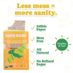 Dino Bars | Pineapple Carrot Bar | Organic Mess-Free Kids Fruit Bars