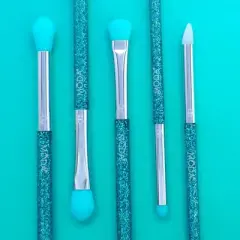 MODA Brush Neon Blue Glitter Eye Makeup Brush Kit - 5pc