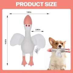 Allforpaws Squeaky Latex Dog Toys Filled with Crepe Paper Plush Wings, Soft Wing Seagull, 11.22", White