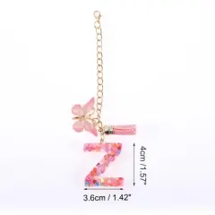 Unique Bargains Heart Sequin Letter Z Butterfly Tassel Water Cup Pendant Pink 1 Pc