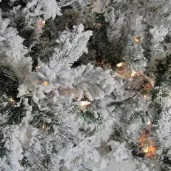 Northlight 12' Pre-Lit Heavily Flocked Pine Medium Artificial Christmas Tree - Clear Lights