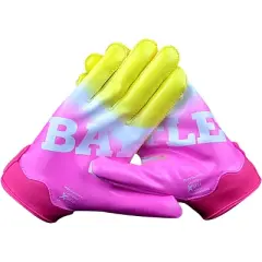 Battle Sports Youth Gradient Doom 1.0 Football Receiver Gloves- Lemonade