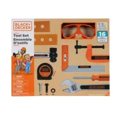 BLACK + DECKER  16pc Tool Set for Kids with Realistic Features includes Goggles