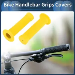 Unique Bargains Bike Handlebar Grips Covers 5.12" Long Yellow 1 Pair