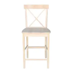 X Back Counter Height Barstool Unfinished - International Concepts
