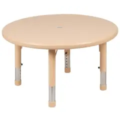 Flash Furniture 33" Round Plastic Height Adjustable Activity Table Set with 4 Chairs