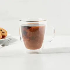 12oz Glass Mug - Threshold&trade;: Borosilicate Coffee Cup, Dishwasher-Safe, Traditional Style, Hot/Cold Beverages, Clear