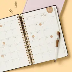 Twin Wire 7"x10" Planner Black leatherette - up&up&trade;