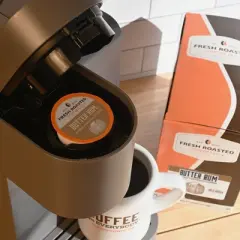Fresh Roasted Coffee - 48 CT Butter Rum Flavored Single Serve Pods